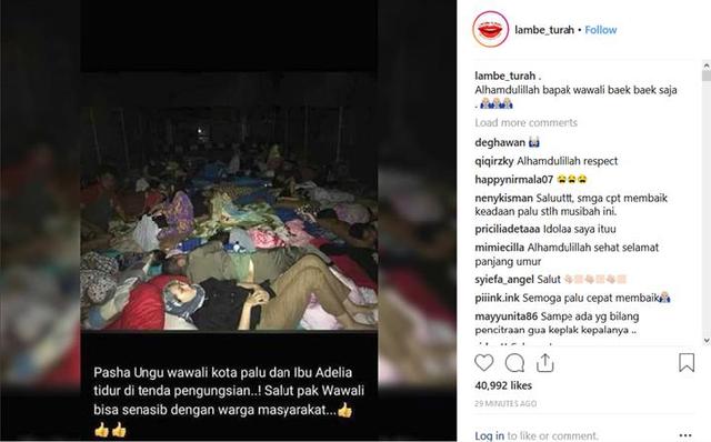 Viral, Foto Pasha Ungu dan Istri Tidur di Tenda Pengungsian