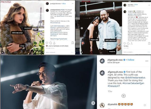 para artis yang sudah mengenakan karya Didit Hediprasetyo