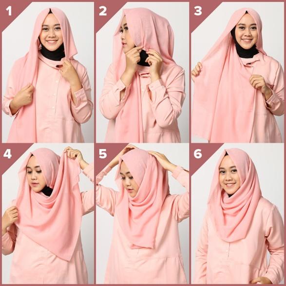 Cocok Buat Yang Baru Belajar 6 Tutorial Hijab Segiempat Yang Mudah